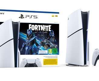 PS5 Console 1TB Standard Slim White Cobalt Star Fortnite Bundle